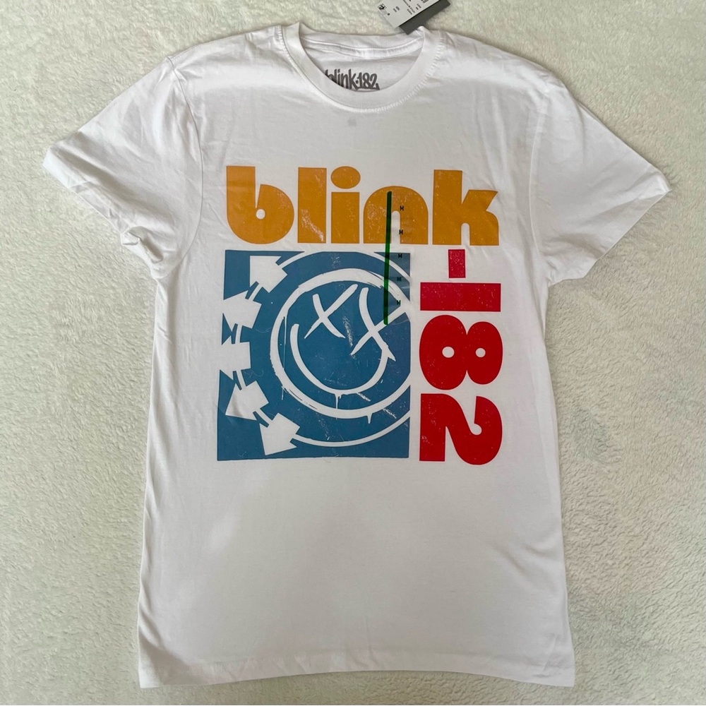 White Blink-182 Graphic T-Shirt, Women's Fit